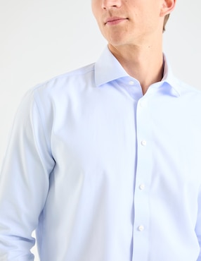 Camisa casual Calderoni de algodón manga larga para hombre