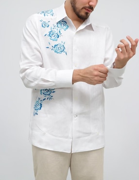 Guayabera manga larga Maauad para hombre