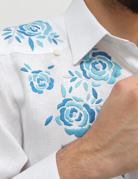 Guayabera manga larga Maauad para hombre