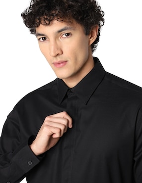 Camisa de vestir Calvin Klein de algodón manga larga para hombre