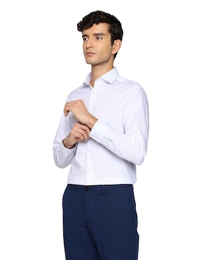 Camisa formal Calvin Klein de algodón manga larga para hombre