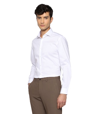 Camisa formal Calvin Klein de algodón manga larga para hombre