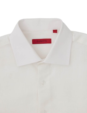 Camisa de vestir Zanetti de lino manga larga para hombre
