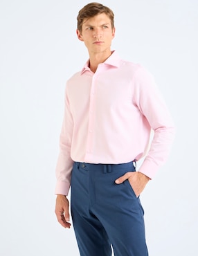 Camisa formal Zanetti de bambú manga larga para hombre