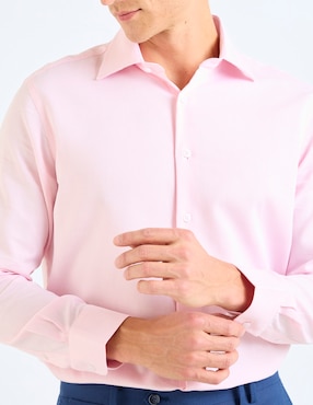Camisa formal Zanetti de bambú manga larga para hombre