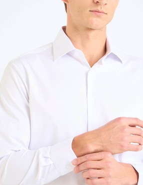 Camisa formal Zanetti de bambú manga larga para hombre