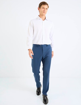 Camisa formal Zanetti de bambú manga larga para hombre