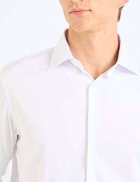 Camisa formal Zanetti de bambú manga larga para hombre