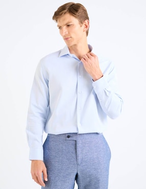 Camisa formal Zanetti de bambú manga larga para hombre