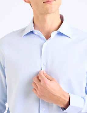 Camisa formal Zanetti de bambú manga larga para hombre