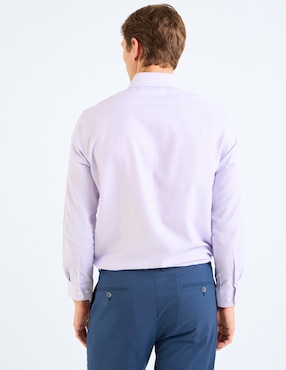Camisa formal Zanetti de algodón manga larga para hombre