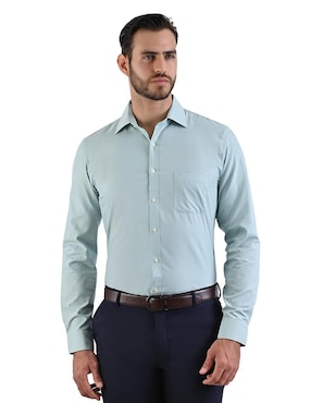 Camisa De Vestir Michel Blanc Manga Larga Para Hombre