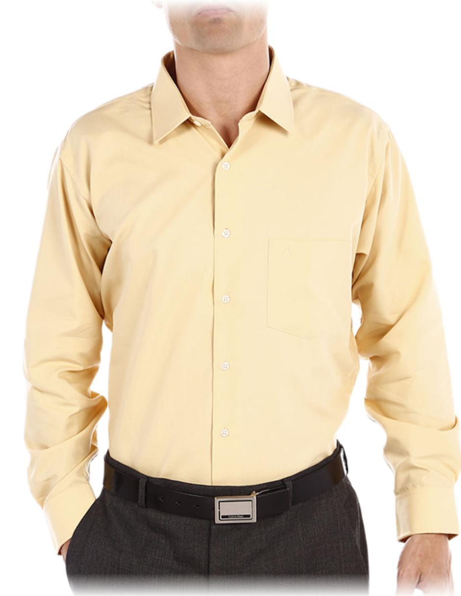 Camisa de vestir de algodón manga larga para hombre