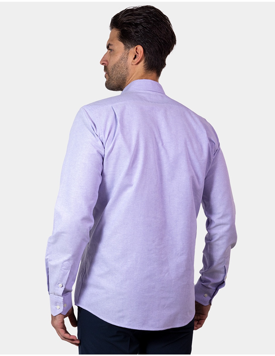 Camisa de vestir de algodón manga larga para hombre 2