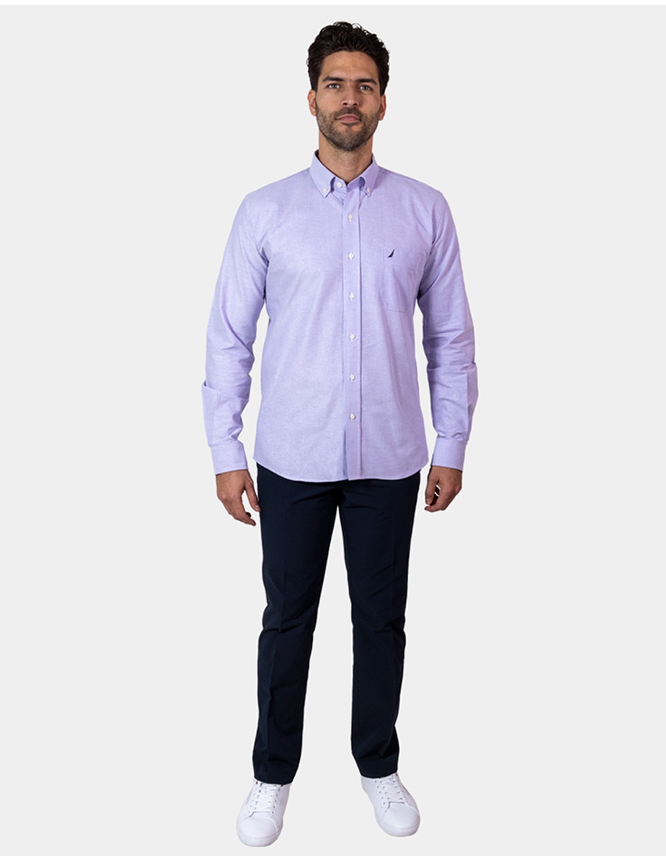 Camisa de vestir de algodón manga larga para hombre 3