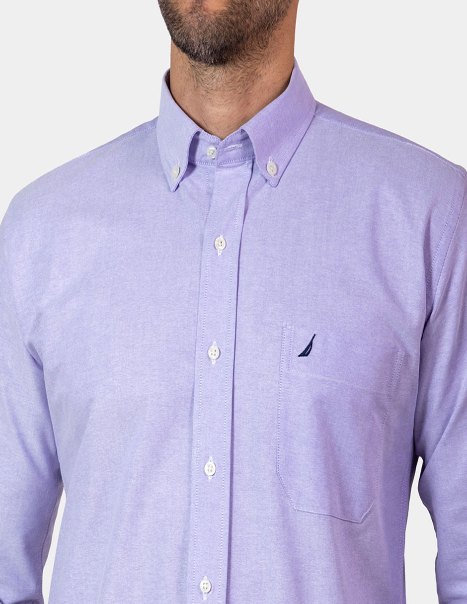 Camisa de vestir de algodón manga larga para hombre 4