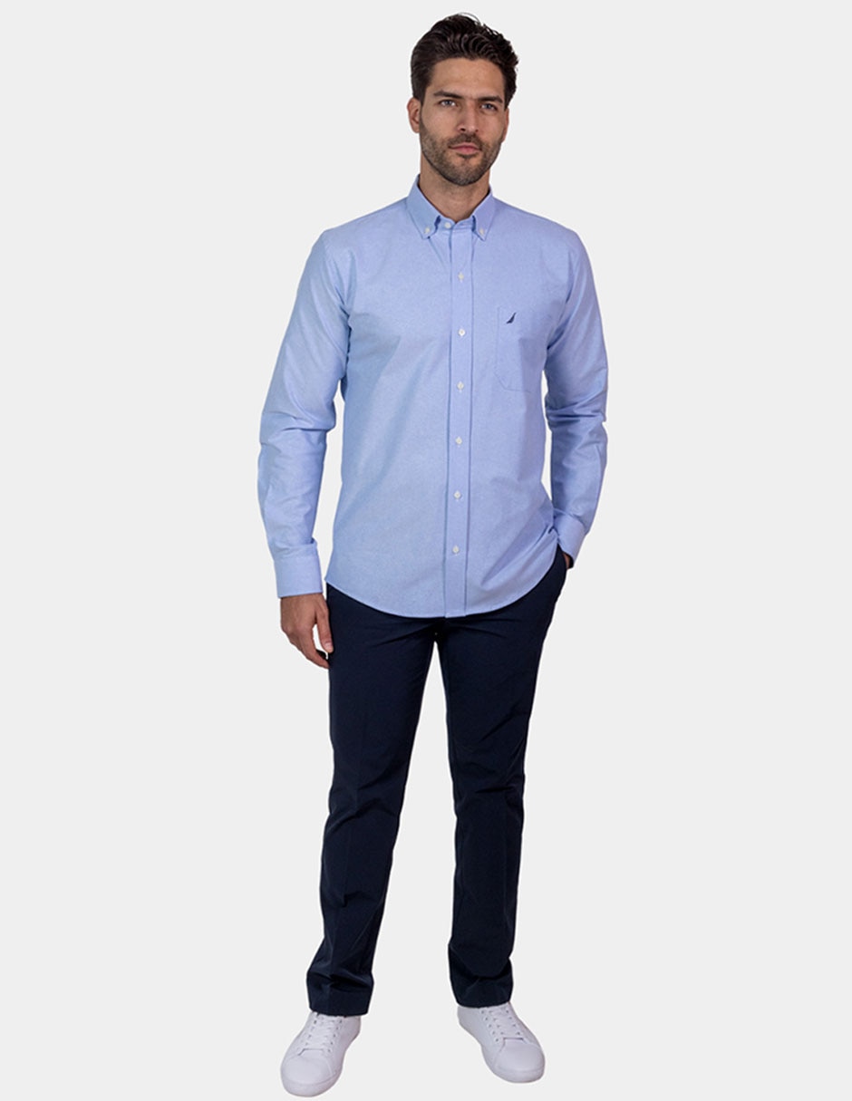 Camisa de vestir de algodón manga larga para hombre 3