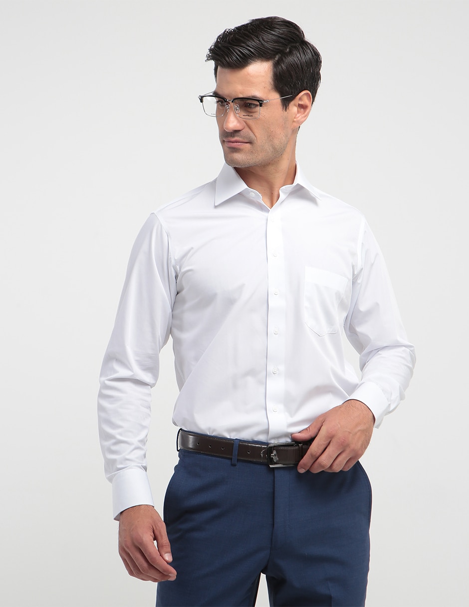 Camisa de vestir de bambú manga larga para hombre