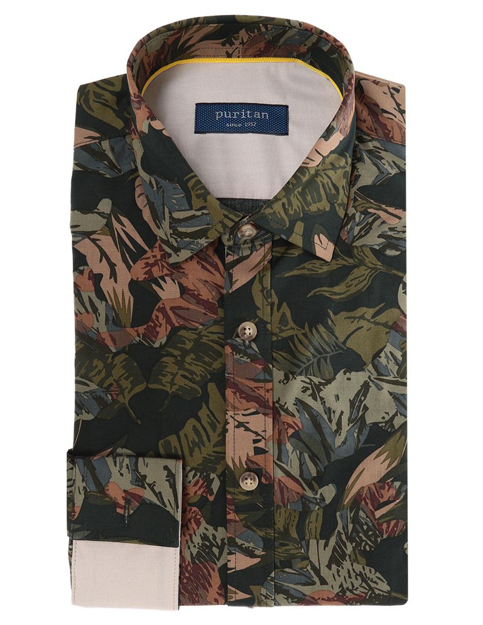 Camisa de vestir de algodón manga larga para hombre 1