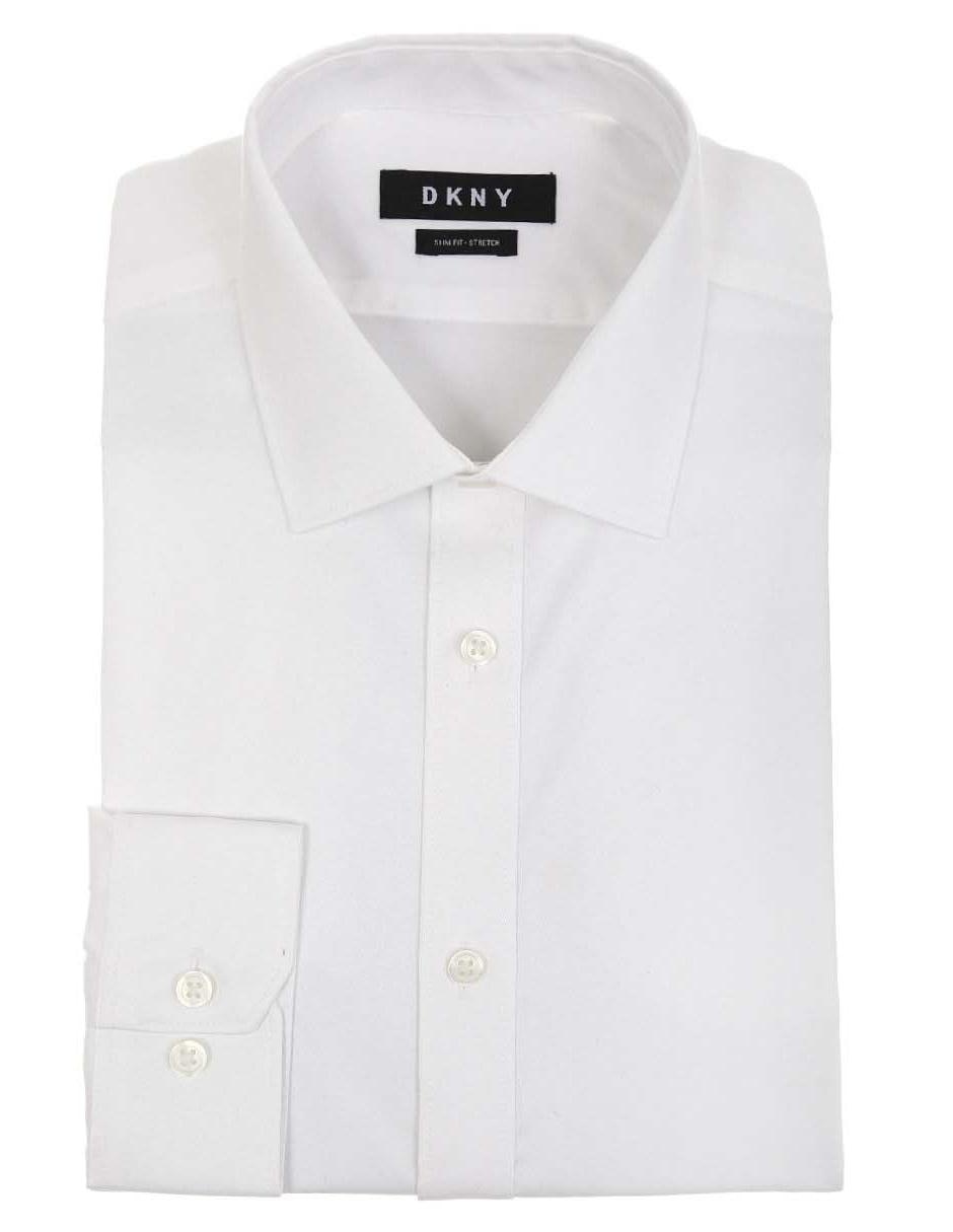 Camisa de DKNY corte slim fit cuello italiano blanca | Liverpool.com.mx