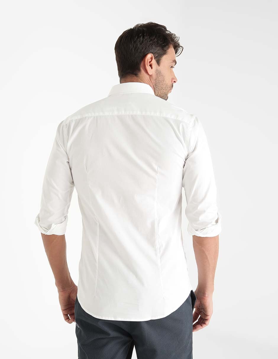 Camisa de vestir de algodón manga larga para hombre 2