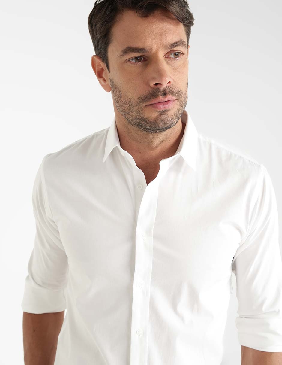 Camisa de vestir de algodón manga larga para hombre 4