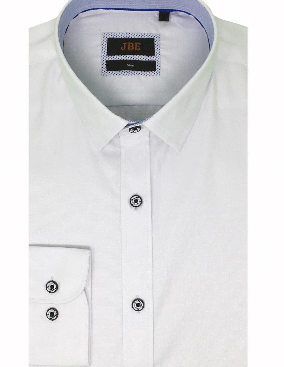cuenca donde quiera Adquisición Camisa de vestir JBE cuello italiano corte slim fit blanca con diseño  gráfico | Liverpool.com.mx