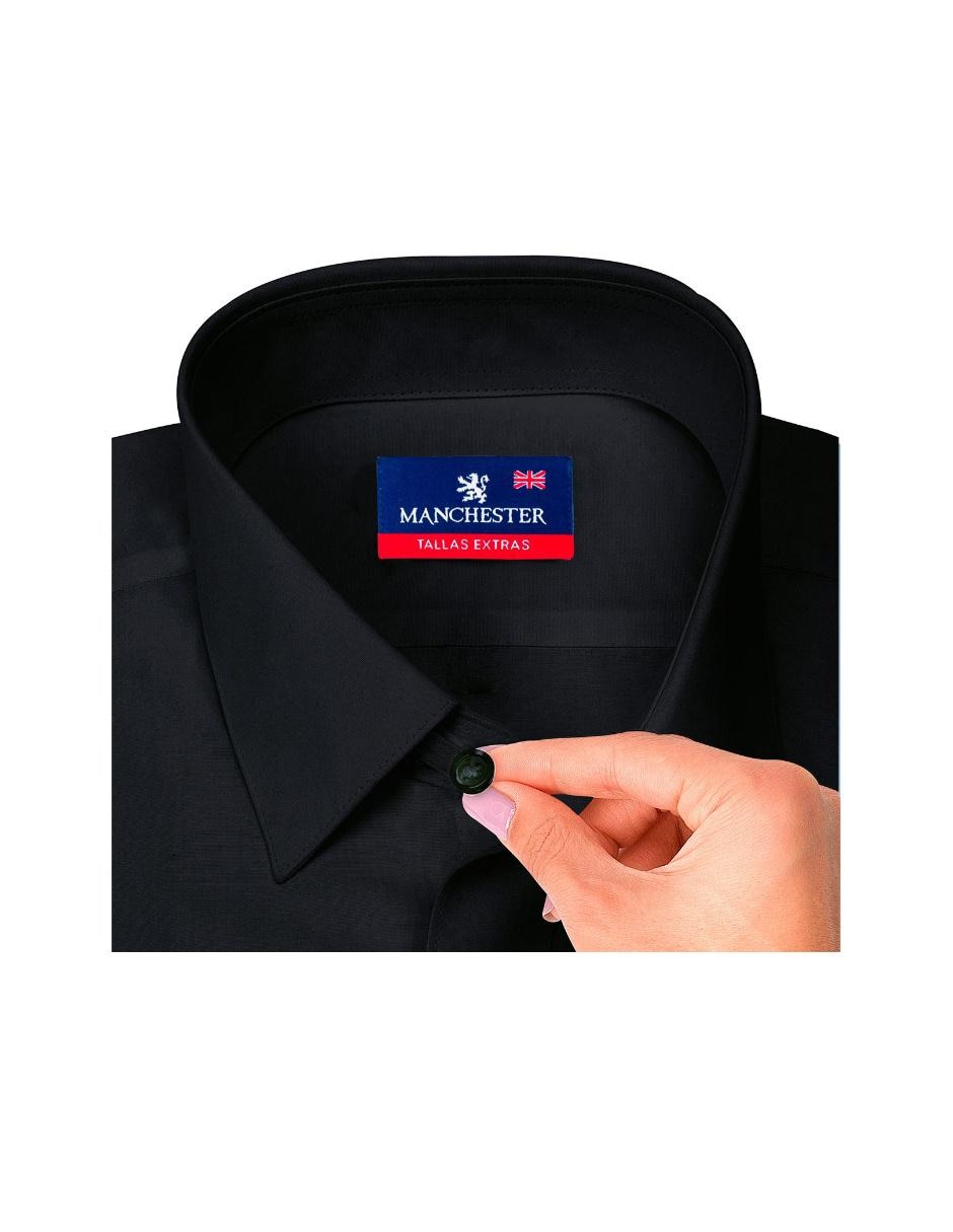 CAMISA MANCHESTER LIS, 19.5 4-5, NEGRO