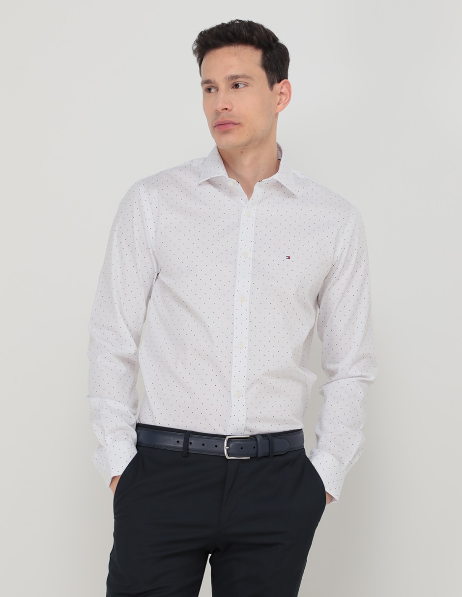 Camisa de vestir de algodón manga larga para hombre 1