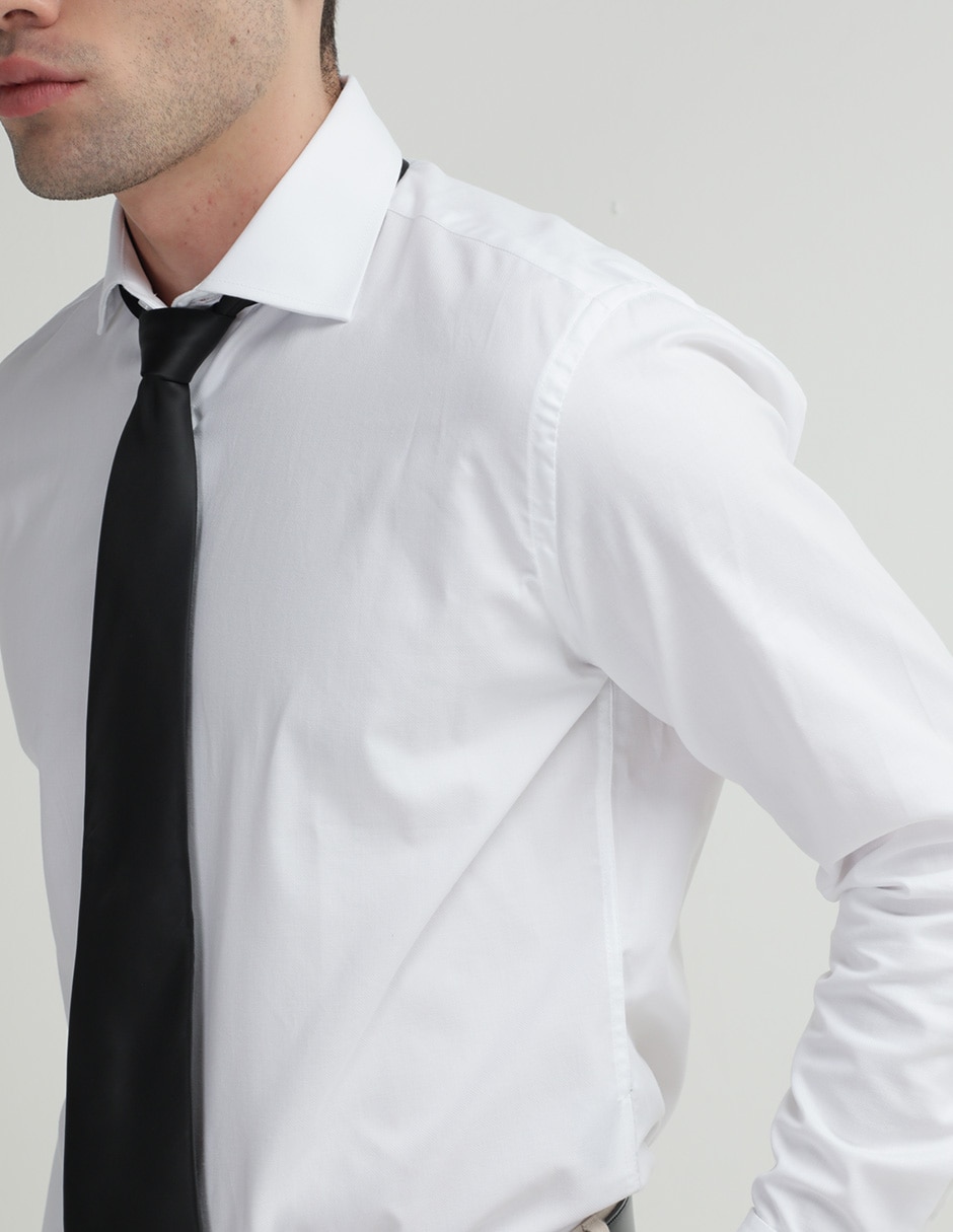 Camisa de vestir de algodón manga larga para hombre 4