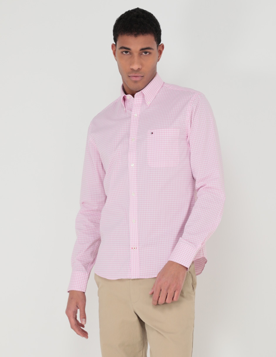 Camisa rosa tommy online hilfiger