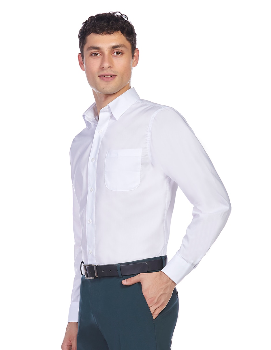 Camisa de vestir de algodón manga larga para hombre 6