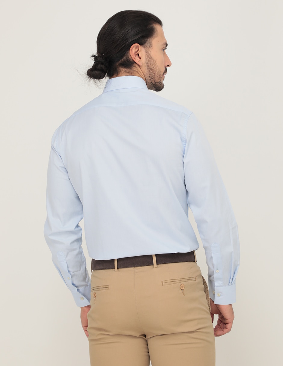 Camisa de vestir de algodón manga larga para hombre 2