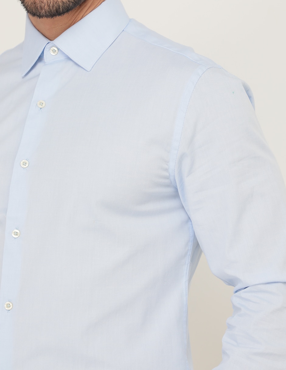 Camisa de vestir de algodón manga larga para hombre 4