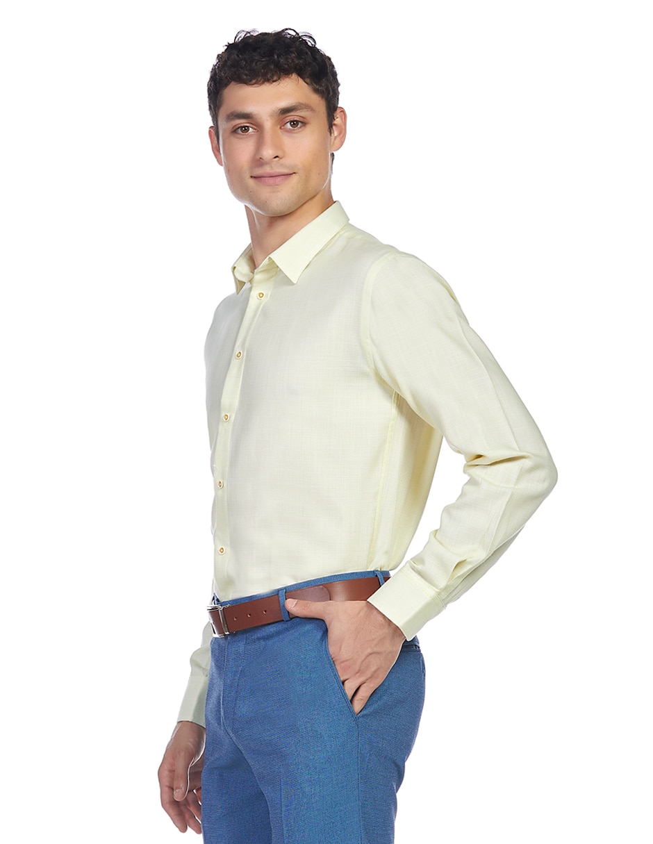 Camisa de vestir de algodón manga larga para hombre 3