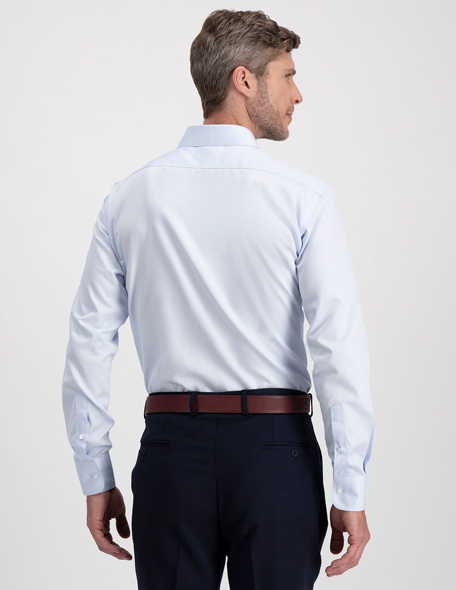 Camisa de vestir de algodón manga larga para hombre