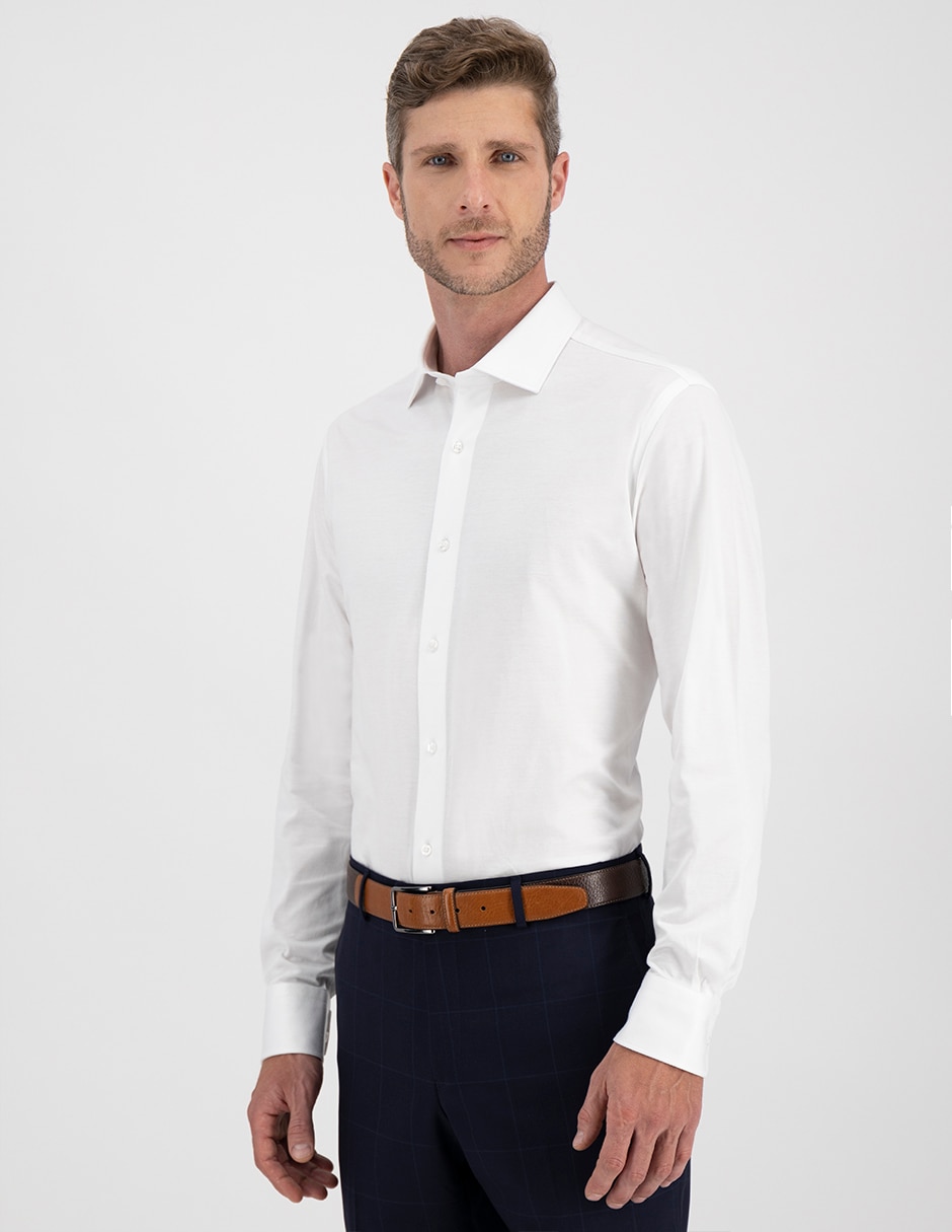 Camisa de vestir de algodón manga larga para hombre 1