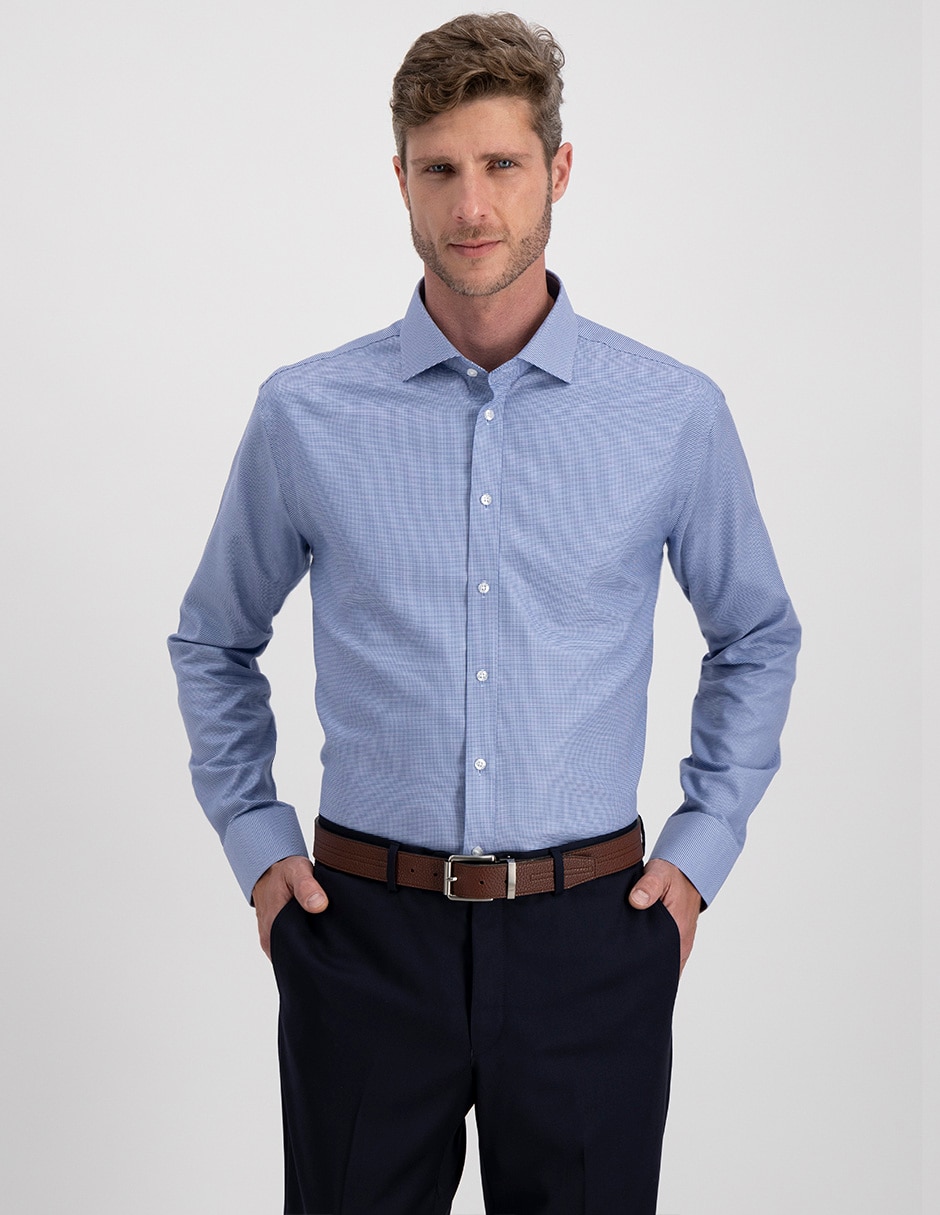 Camisa de vestir de algodón manga larga para hombre 1