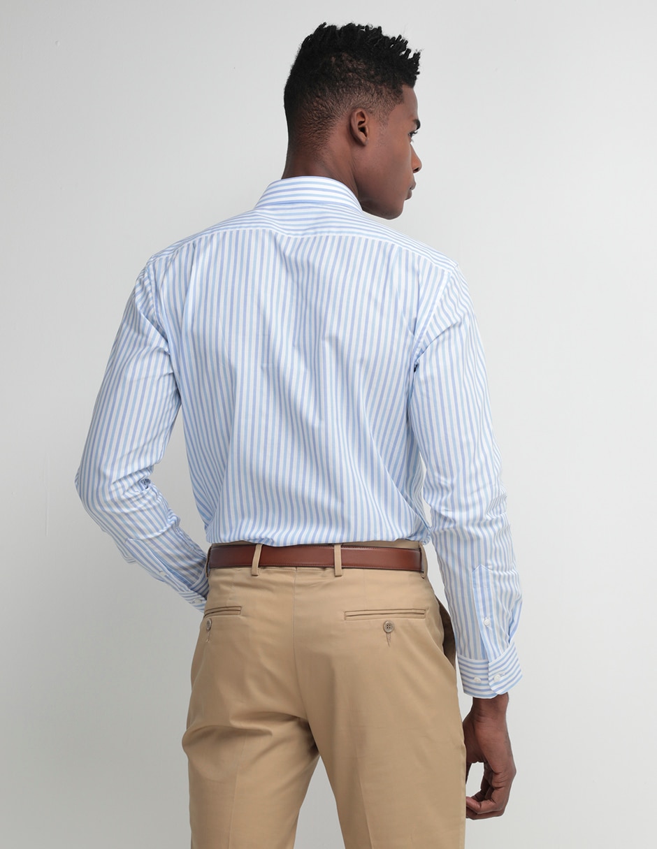 Camisa de vestir de algodón manga larga para hombre 2