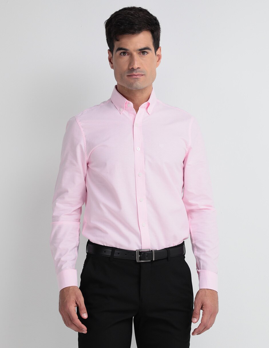 Camisa de vestir de algodón manga larga para hombre 1