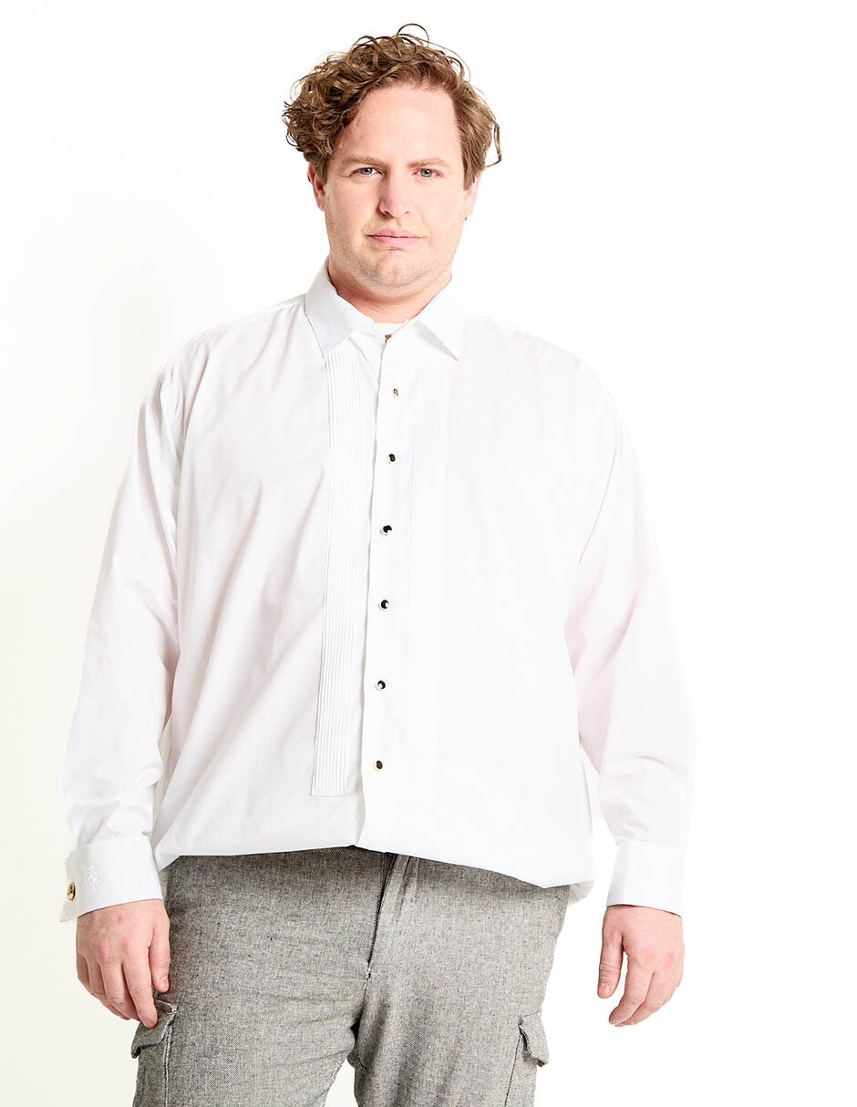Camisa etiqueta de algodón manga larga para hombre