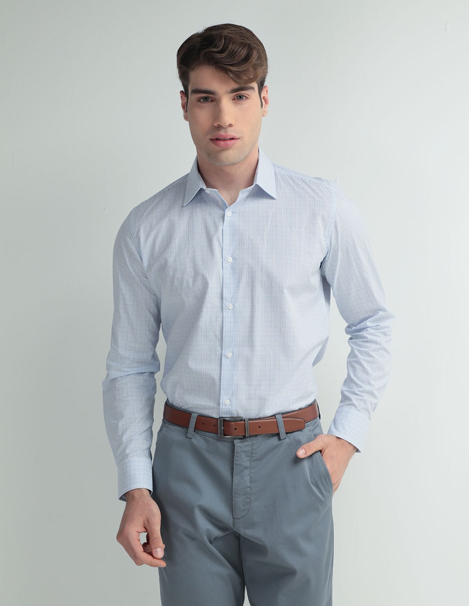 Camisa de vestir de algodón manga larga para hombre 3