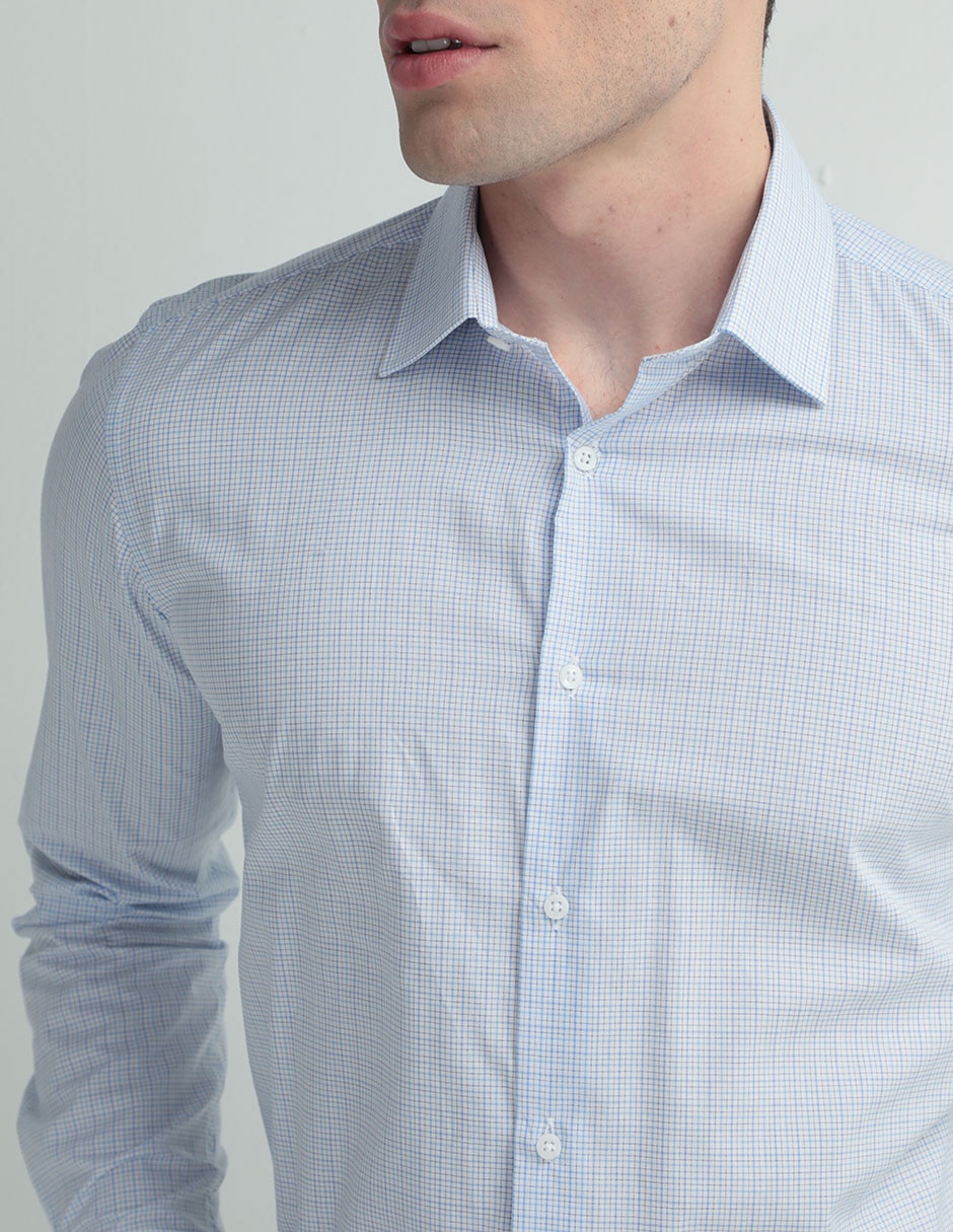 Camisa de vestir de algodón manga larga para hombre 4