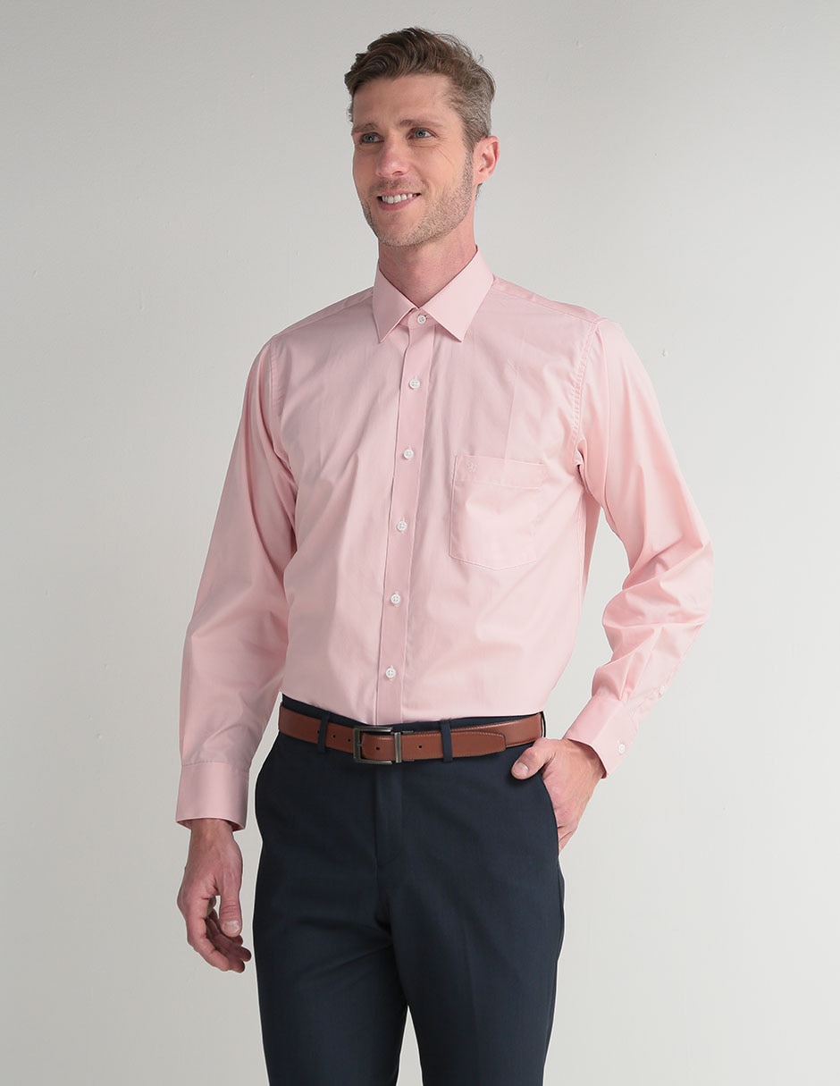 Camisa de vestir de algodón manga larga para hombre