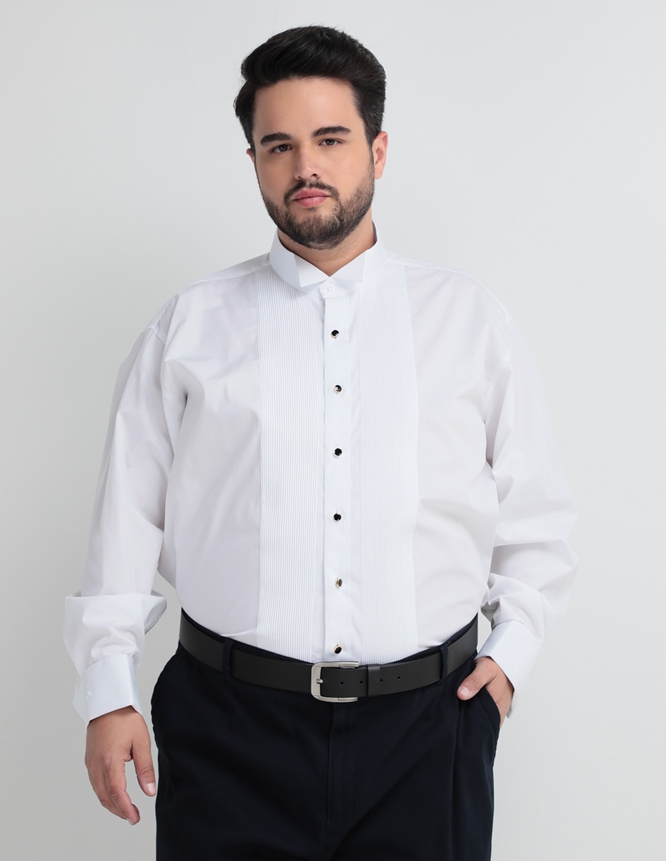Camisa de vestir de algodón manga larga para hombre