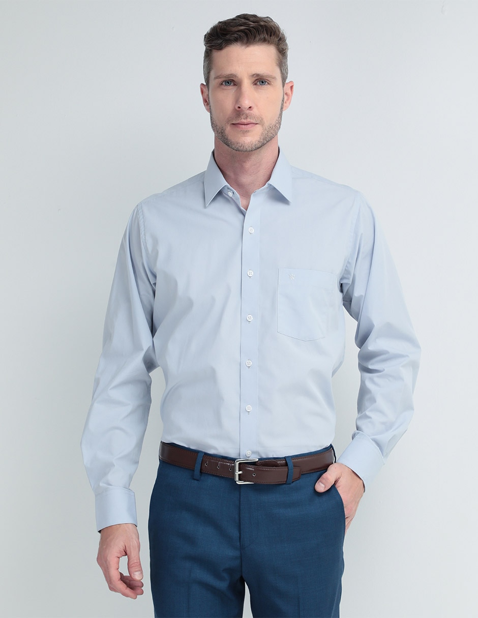 Camisa de vestir de algodón manga larga para hombre Camisa de vestir de algodón manga larga para hombre