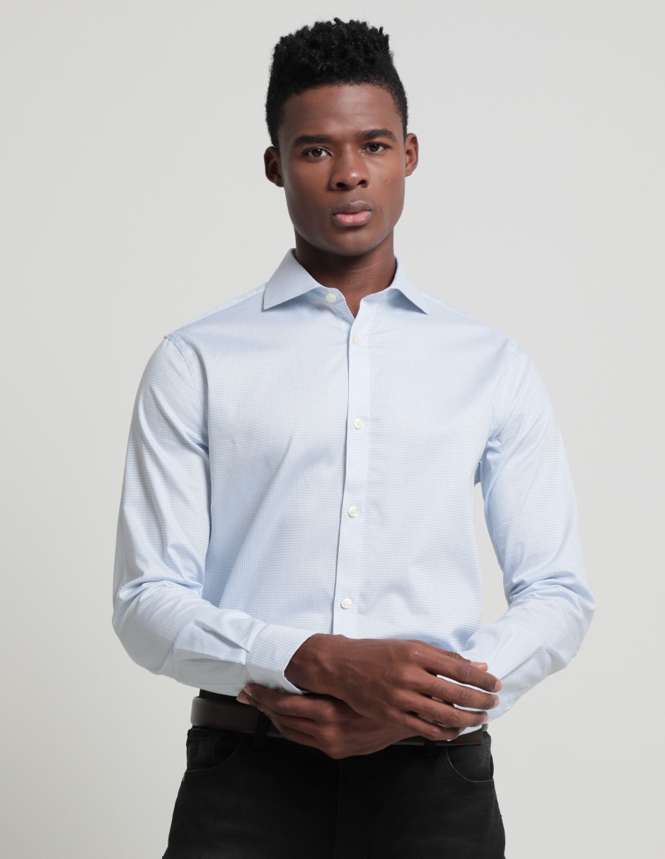 Camisa business casual de algodón manga larga para hombre 1