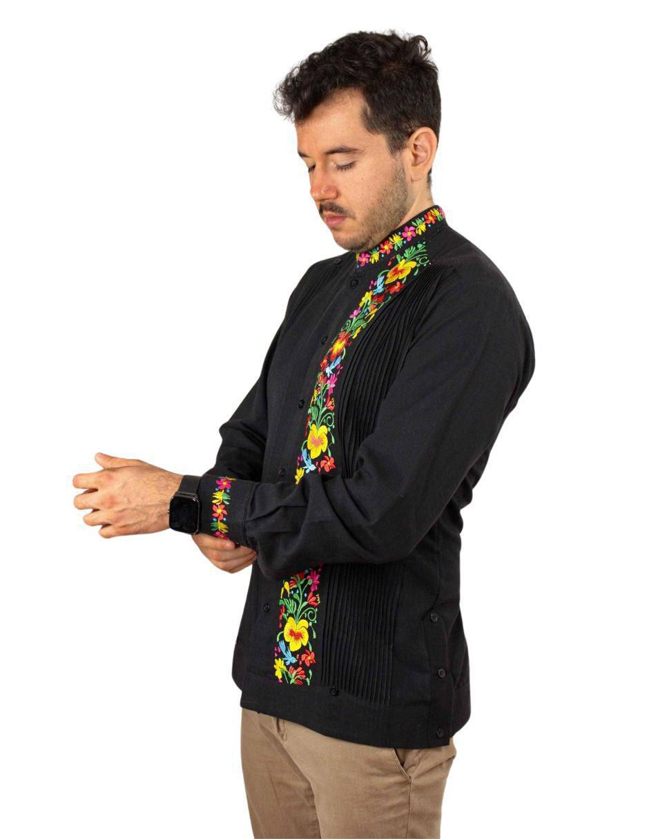 "guayabera" "manga" larga teya artesanal "para" hombre