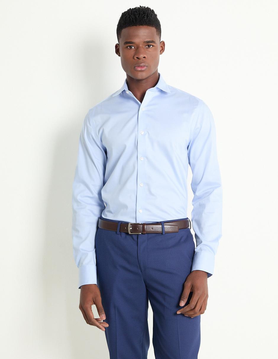 Camisa de vestir de algodón manga larga para hombre
