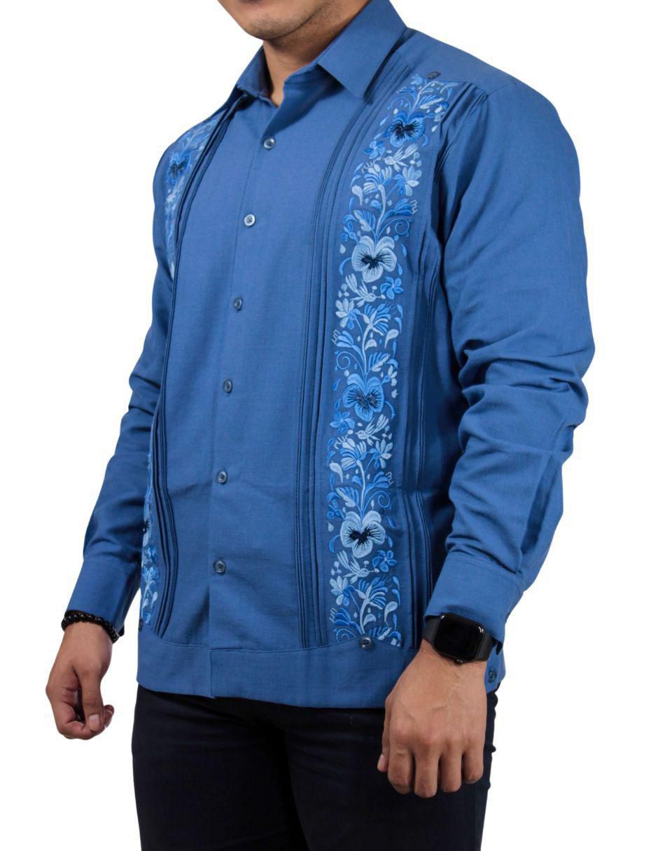 "guayabera" "manga" larga teya artesanal "para" hombre